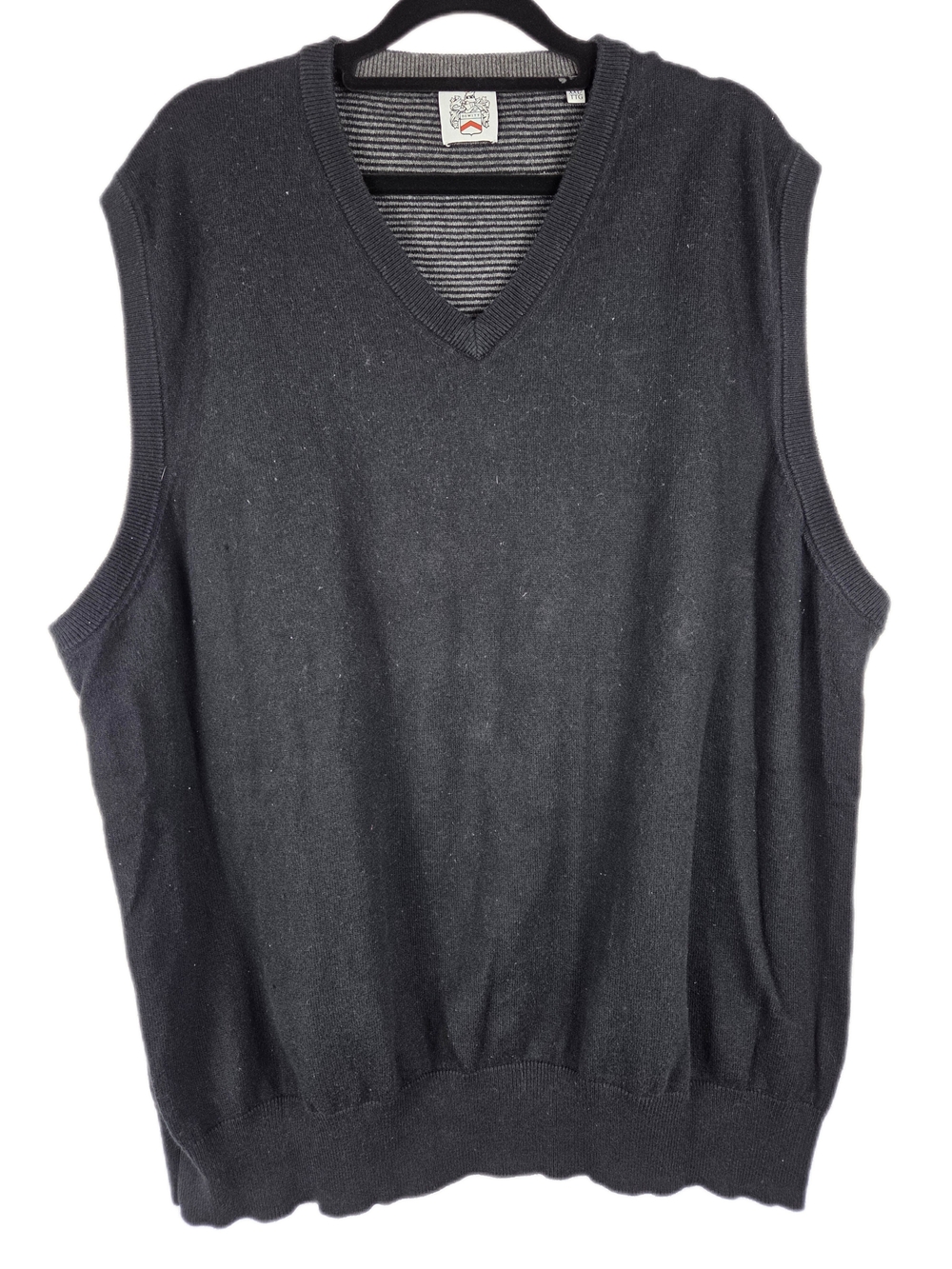 DeWitt Vintage Men's XL V-Neck Sweater Wool Cotton Vest - Charcoal Grey